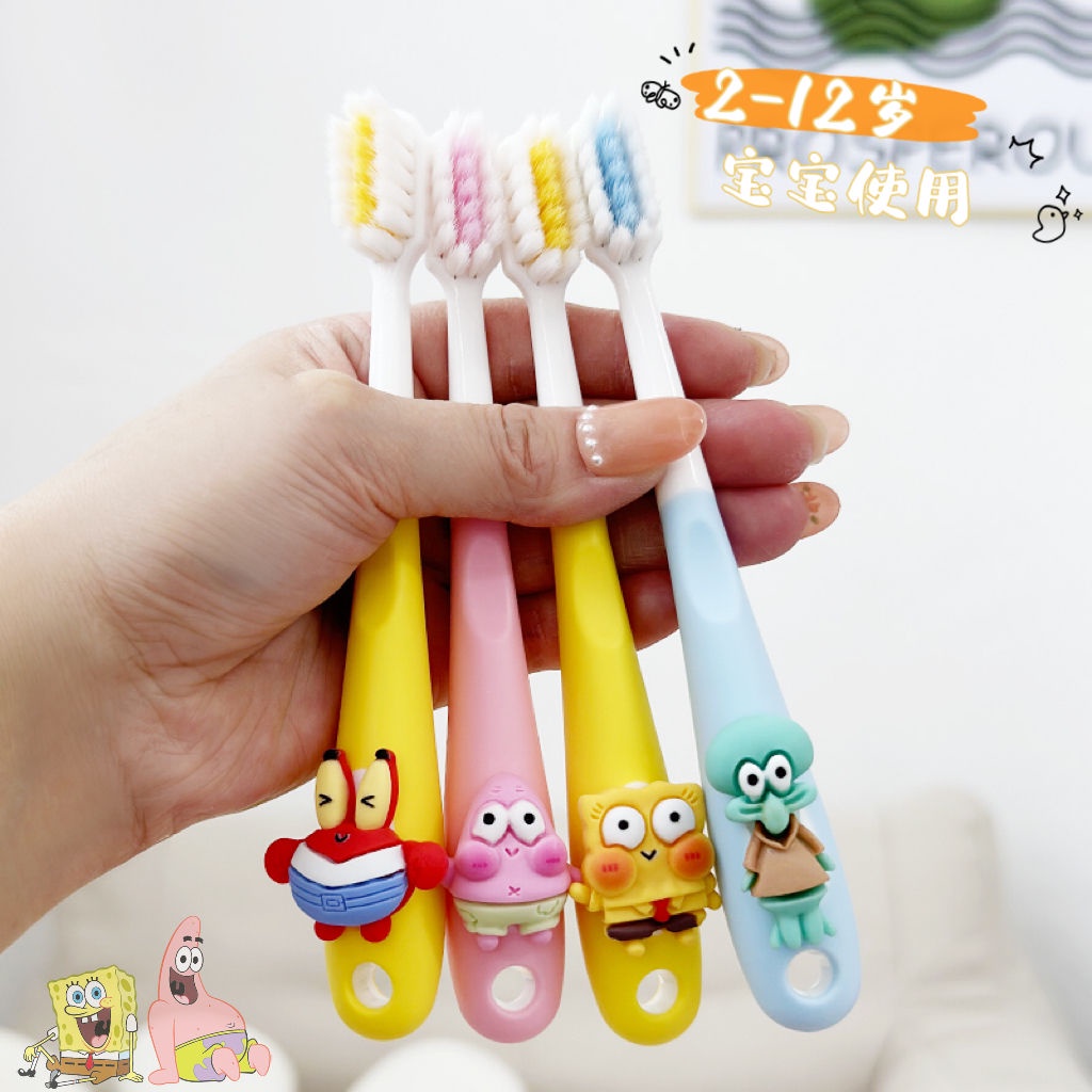 Bàn Chải Đánh Răng Lông Mềm Hình Gấu / Dâu Tây Dễ Thương Cho Bé 2-12 Tuổi