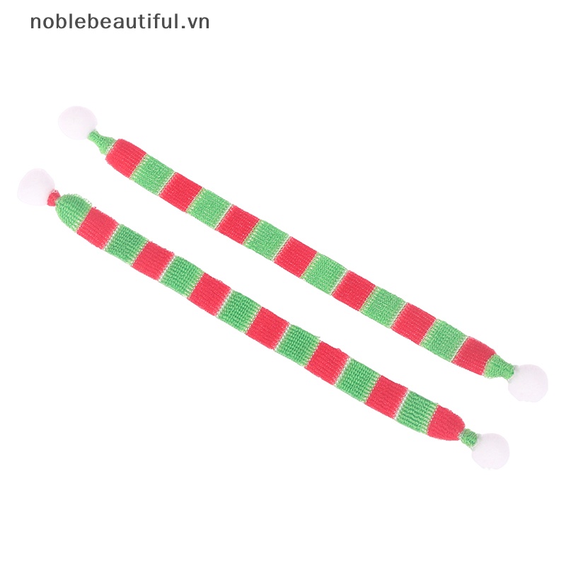 Set 2 Băng Đô Cài Tóc Dệt Kim Mini Trang Trí Nhà Búp Bê Phong Cách Giáng Sinh