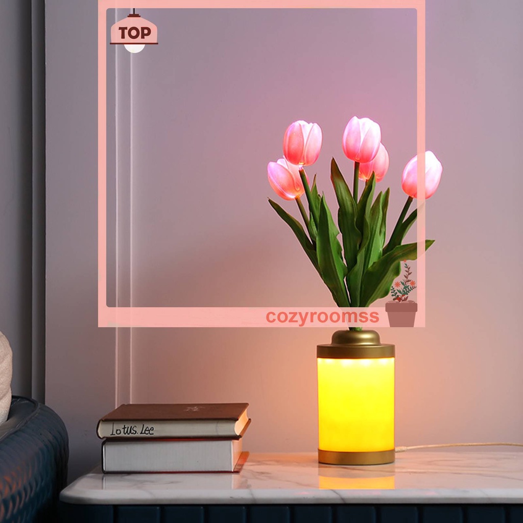 Đèn Ngủ LED Hình Hoa Tulip Với Phích Cắm USB Dùng Trang Trí Nhà