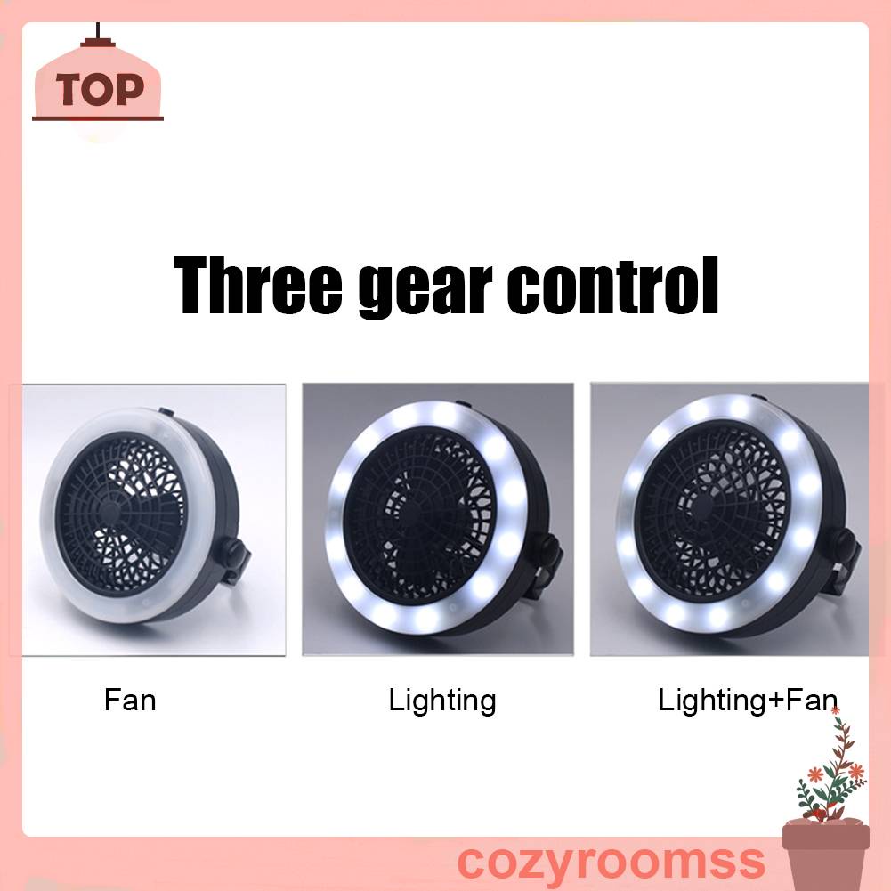 Quạt Treo Tích Hợp Đèn LED 3 Trong 1 Tiện Dụng Khi Đi Cắm Trại