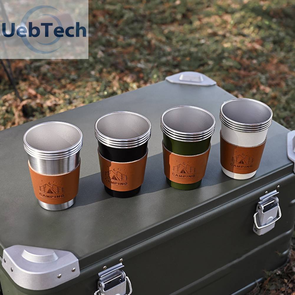 Set 4 Cốc Uống Rượu / Bia / Cà Phê Bằng Thép Không Gỉ Shinetrip Dùng Khi Đi Cắm Trại Ngoài Trời
