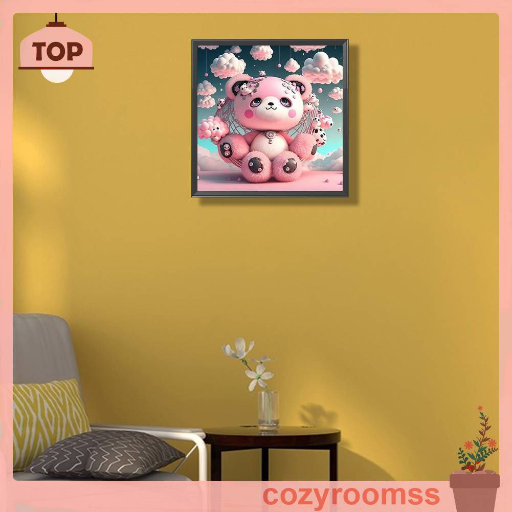 Bộ Tranh Đính Đá 5D Tự Làm Toàn Diện Hình Gấu Trang Trí Nhà Cửa