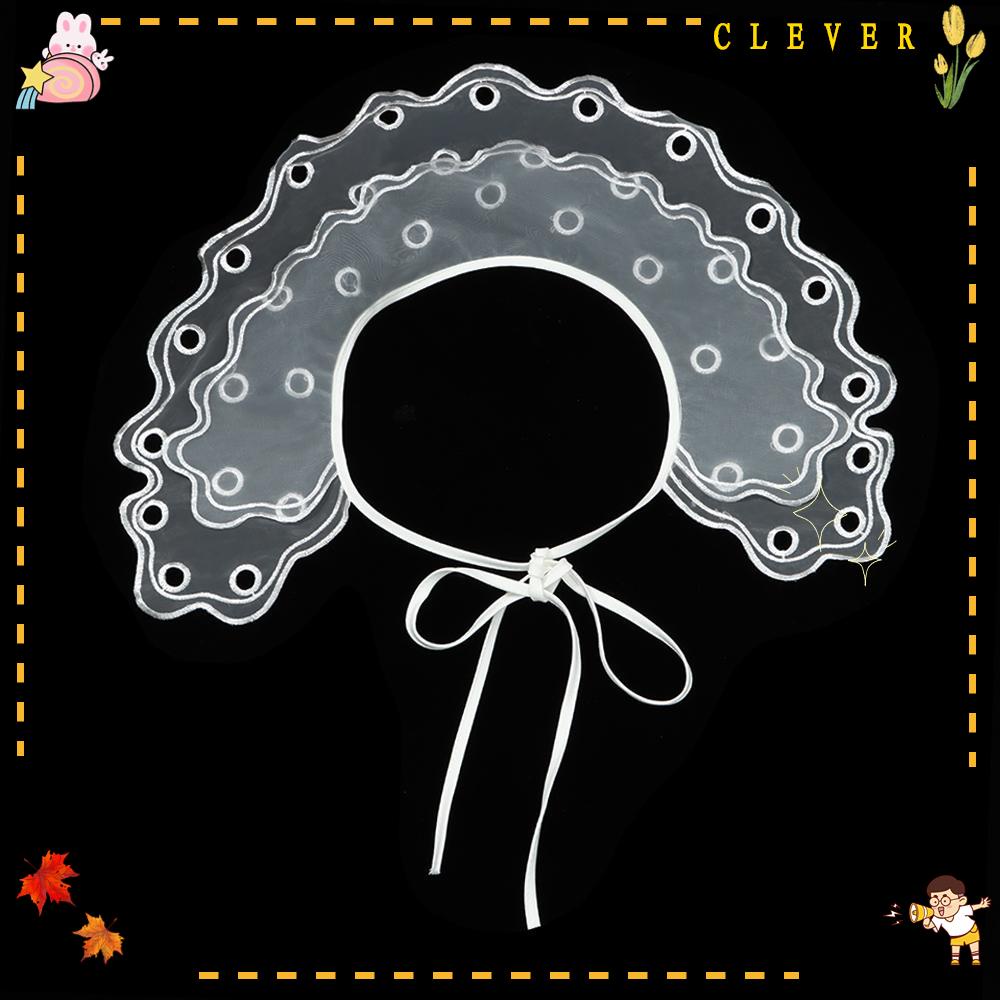 CLEVER Cổ Áo Sơ Mi Giả Thêu Họa Tiết Thời Trang Cho Nữ