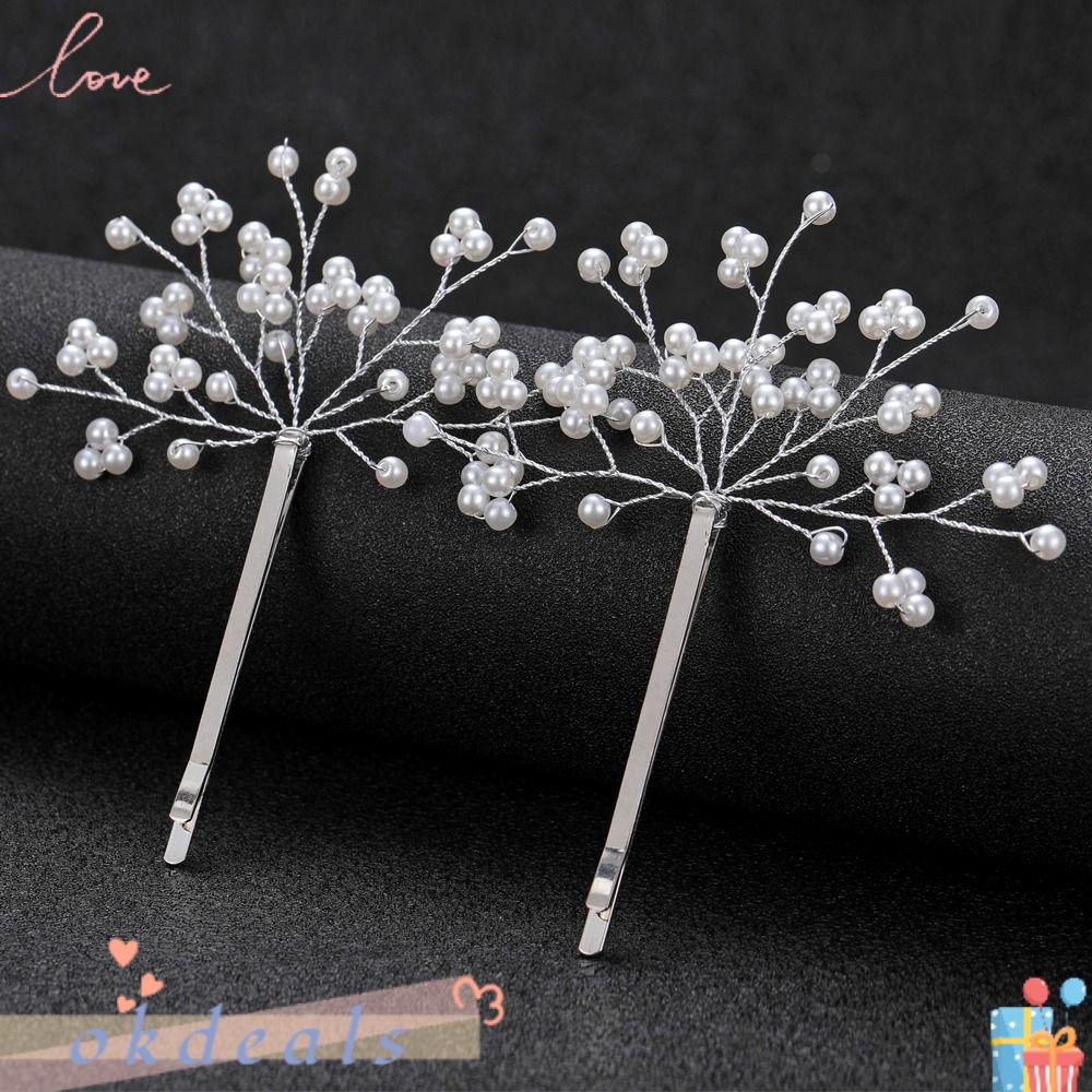 Bộ 2 Kẹp Tóc Trang Trí Màu Vàng / Bạc Cho Cô Dâu