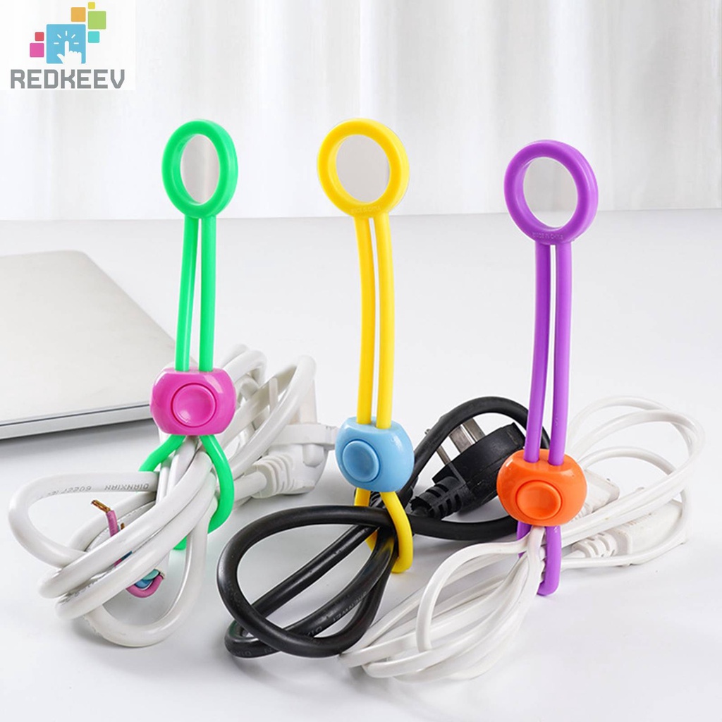 Set 6 / 10 Dây Buộc Túi Thực Phẩm Có Thể Tái Sử Dụng Màu Sắc Ngẫu Nhiên