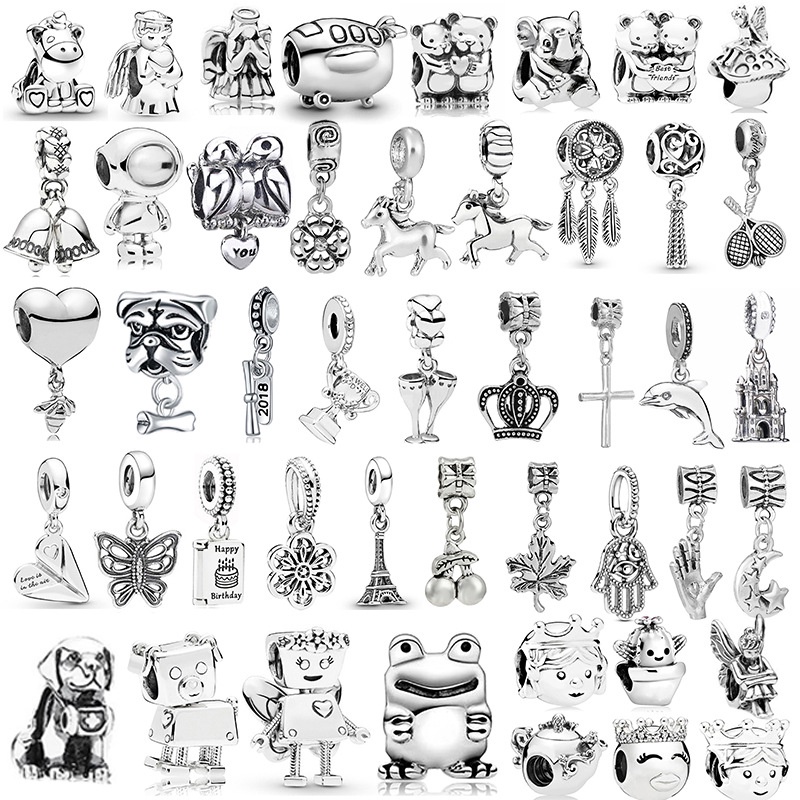 Hạt Charm Bạc Phong Cách Cổ Điển Phù Hợp Làm Trang Sức Cho Nữ