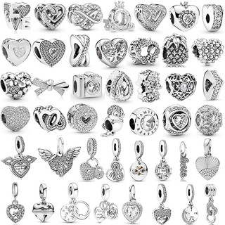 Hạt charm hình trái tim pha lê thời trang dành cho nữ