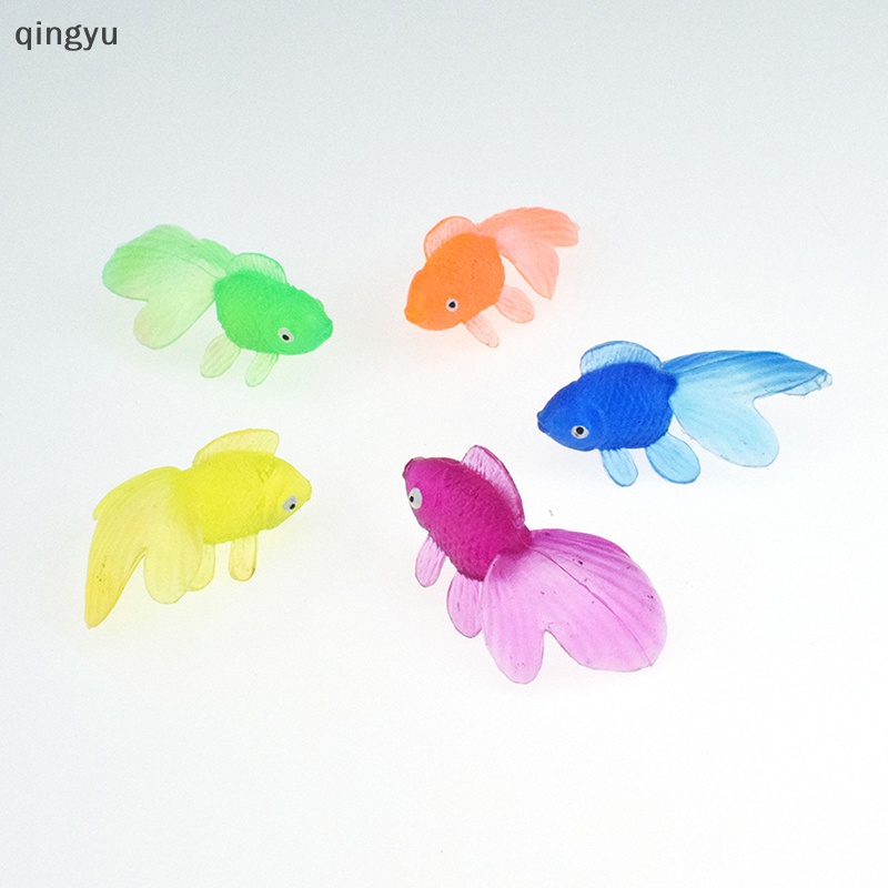Set 10 Chú Cá Vàng Cao Su Mềm Cho Bé Chơi Khi Tắm
