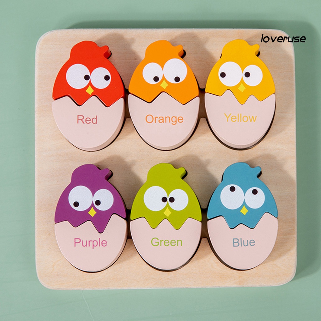 1 Bộ Đồ Chơi Khối Gỗ Nhận Biết Khả Năng Nhận Diện Bằng Tay Mắt Cá Chân Thiết Kế Hình Gà Màu Sắc Dành Cho Trẻ Mẫu