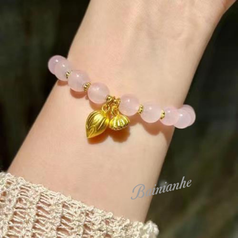 Vòng Tay Hạt Ngọc Bích Không Phai Hình Hoa Sen Hoa Sen Mới Cho Nữ