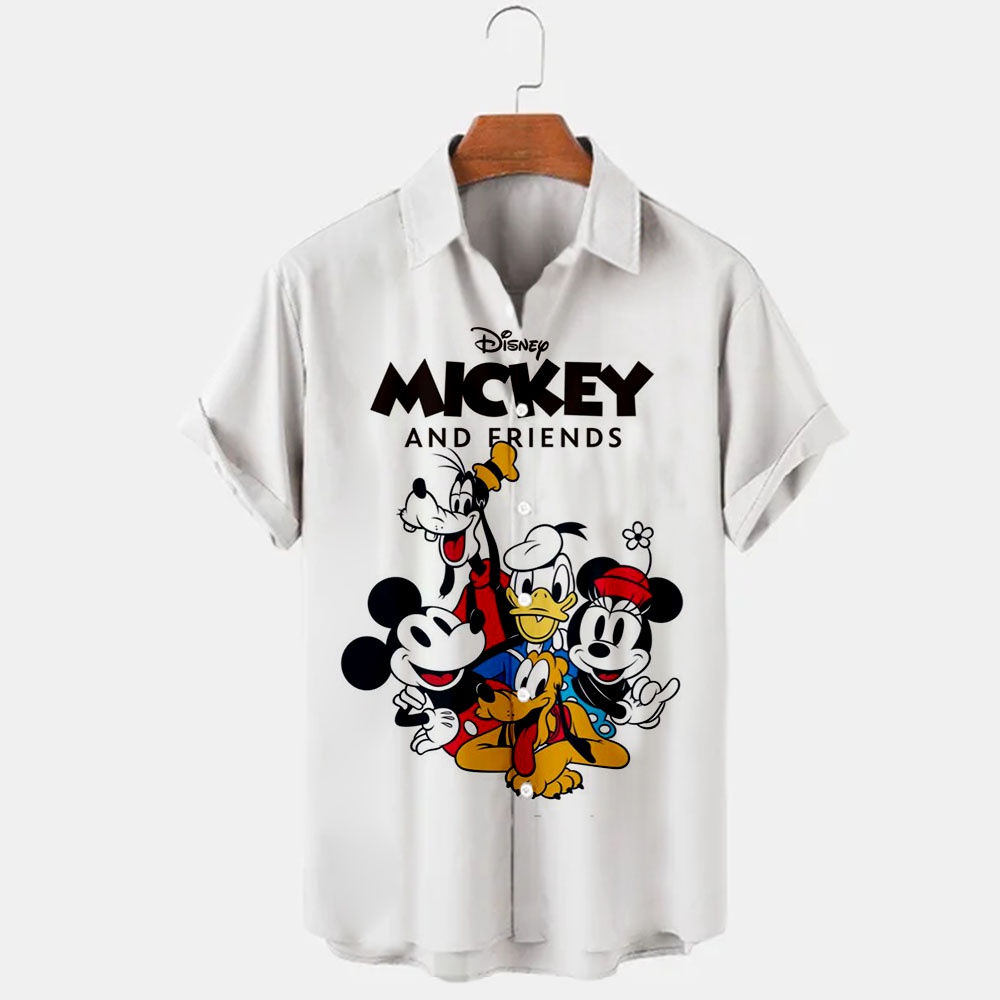 DISNEY Áo Sơ Mi Nam Tay Ngắn Cổ Bẻ In Hình Chuột Mickey Thời Trang Mùa Hè 2022 J46