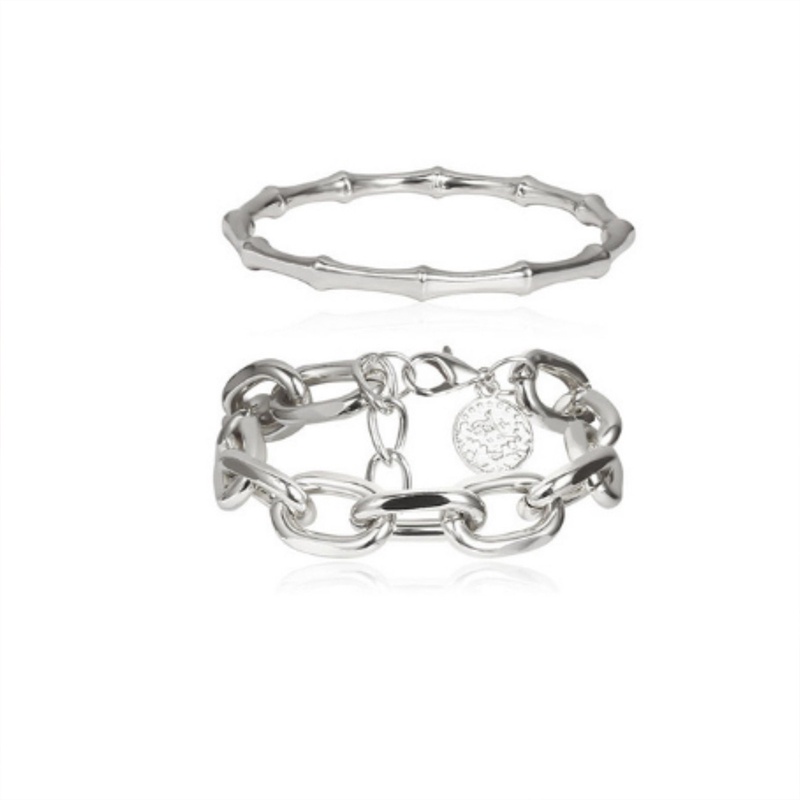 Ygt Set 2 Vòng Tay Chuỗi Hạt Tre Nhiều Lớp Phong Cách Retro Cho Nữ