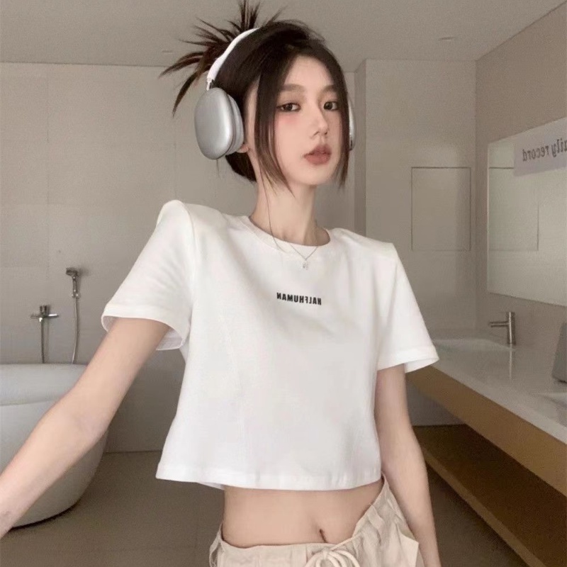 Áo Thun Ngắn Tay Cổ Tròn Khoét Trái Tim Sau Lưng Thời Trang