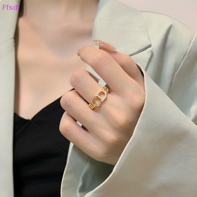 {Ffsd} Nhẫn Dạng Hở Đính Ngọc Trai Zircon Có Thể Điều Chỉnh Màu Sắc Trang Sức Tiệc Cưới Chất Lượng Cao Làm Quà Tặng Cho