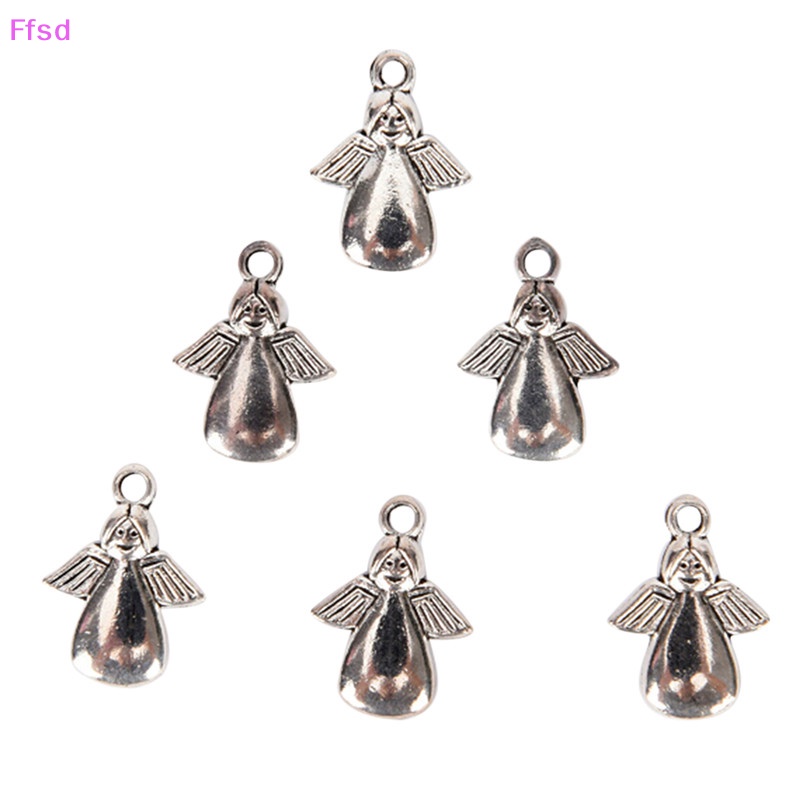 {Ffsd} Set 50 Mặt Dây Chuyền Bạc Hình Thiên Thần Tây Tạng DIY Làm Trang Sức Bán Chạy
