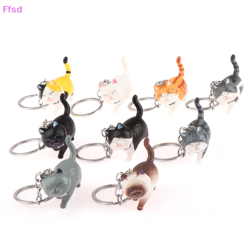 {Ffsd} Móc Chìa Khóa Xe Hơi / Túi Xách Hình Mèo Hoạt Hình Dễ Thương DIY