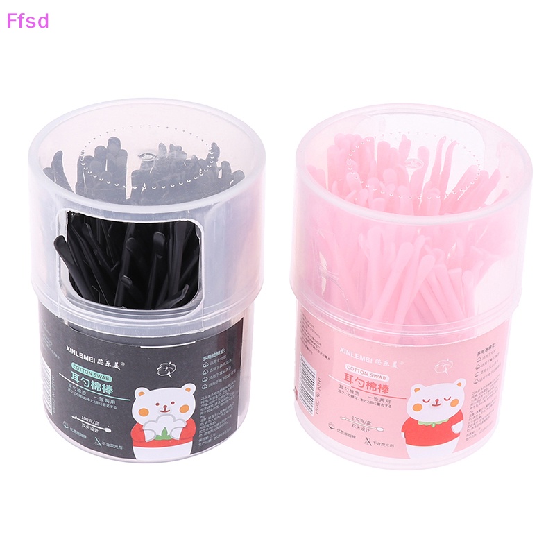 Hộp 100 Tăm Bông Cotton Hai Đầu Dùng Một Lần Chăm Sóc Sức Khỏe Cho Nữ