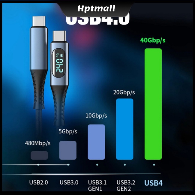 Dây Cáp Sạc Nhanh Usb4.0 40gbps Type C Sang Type C Pd3.1 240w 8k 60hz Tương Thích Với Ps5 Nintendo Switch