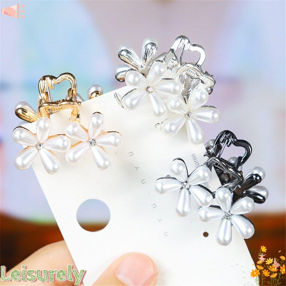 LEILY Kẹp Tóc Mini Bằng Hợp Kim Đính Ngọc Trai