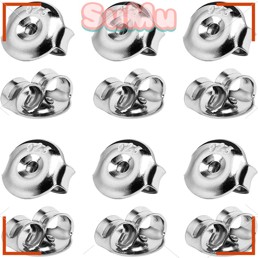 SUMU Bông Tai Bạc Dạng Xỏ Hình Tròn 5mm Không Gây Dị Ứng Thay Thế Cho Lưng Bông Tai