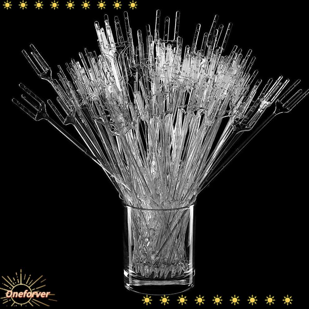 FOREVER Set 80 Kẹp Ảnh Bằng Nhựa Trong Suốt Hình Nĩa 9.4 Inch Trang Trí Tiệc Cưới