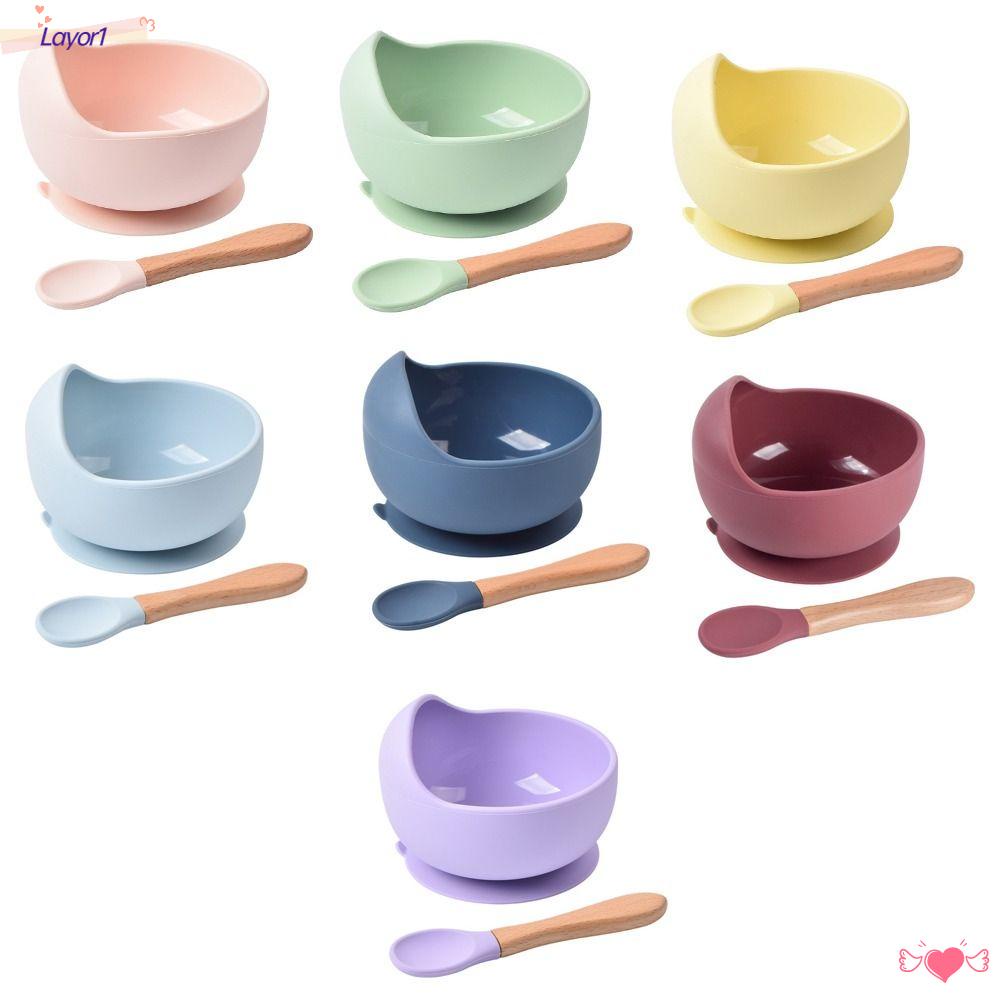 LAYOR1 Muỗng Ăn Dặm Bằng Chất Liệu Silicone Dành Cho Trẻ Em