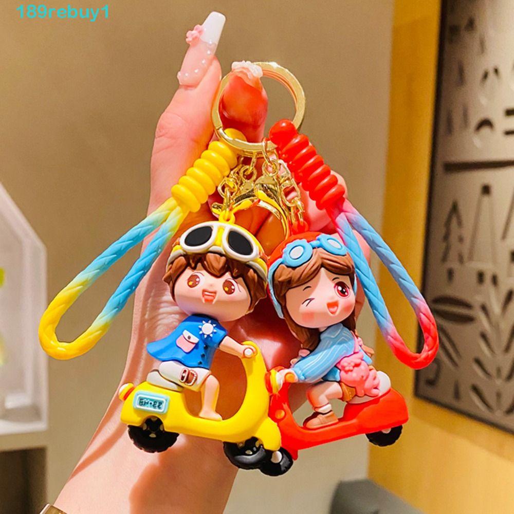 REBUY1 Móc Khóa Hình Xe Máy Dễ Thương Bằng Nhựa PVC