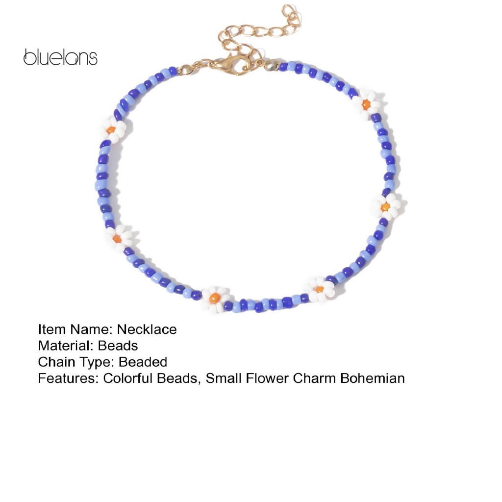 Vòng cổ Hạt Nhiều Màu Hình Hoa Nhỏ Dễ Thương Phong Cách Bohemian Thời Trang Cho Nữ