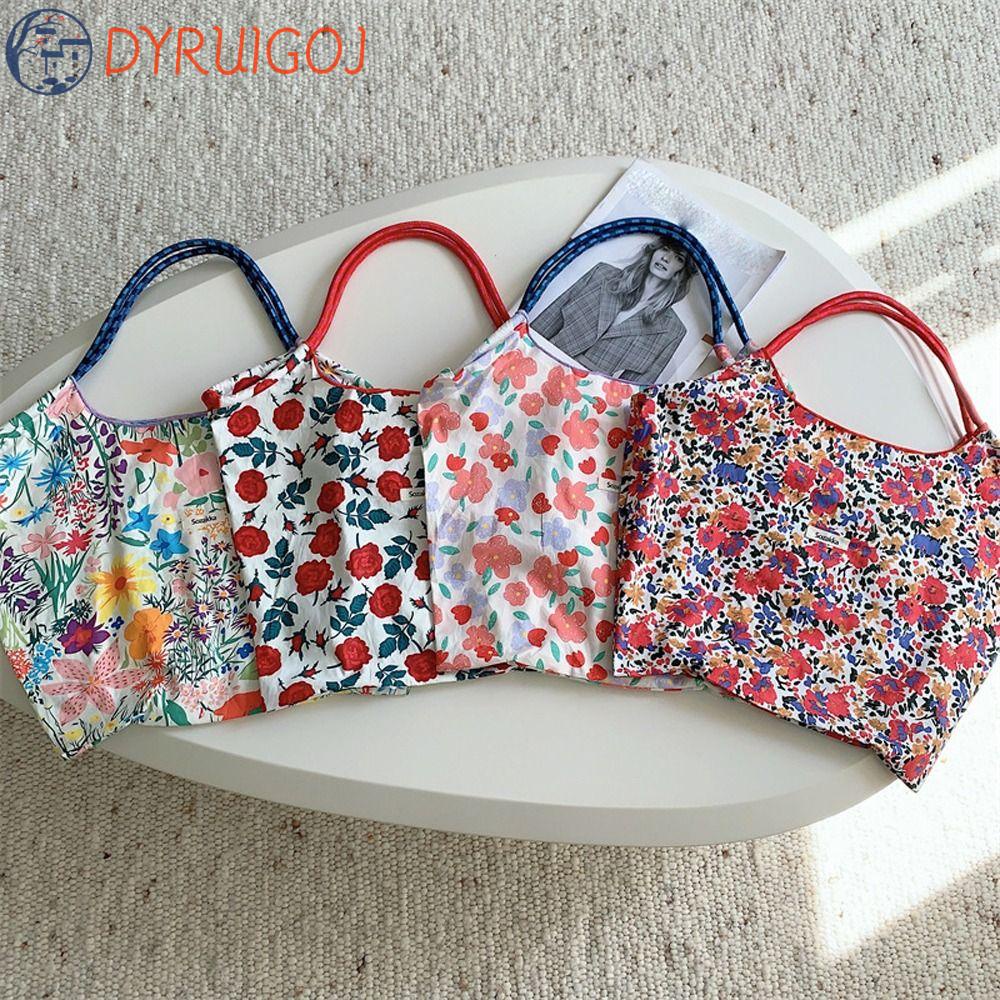 DYRUIDOJ Túi Xách Đeo Vai Sức Chứa Lớn Họa Tiết Hoa Lá Ins Dành Cho Nữ