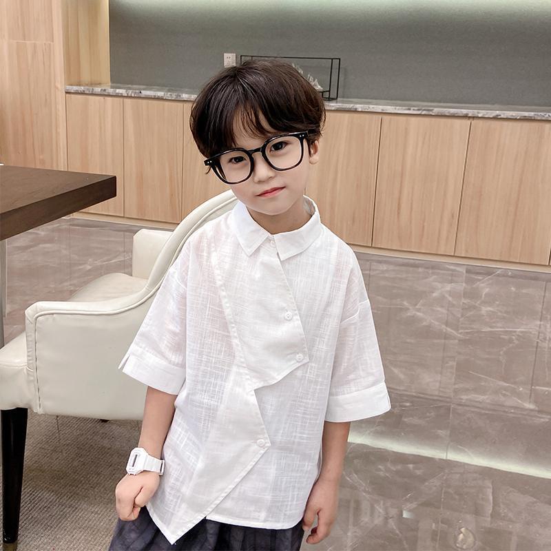 Áo Sơ Mi Tay Ngắn Dáng Rộng Thời Trang Mùa Hè Cho Bé Trai