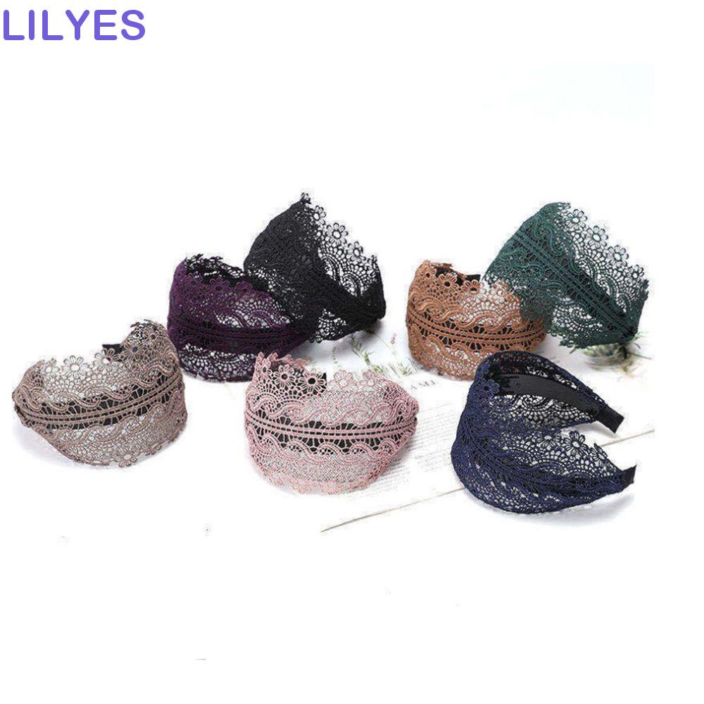 LILYES Băng Đô Vải Bản Rộng Họa Tiết Hoa Thời Trang Phong Cách Hàn Quốc