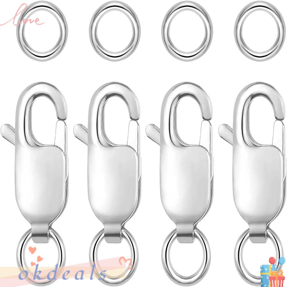 OKDEALS Móc Khóa Vòng Cổ / Vòng Tay Bằng Hợp Kim Màu Bạc 10mm DIY