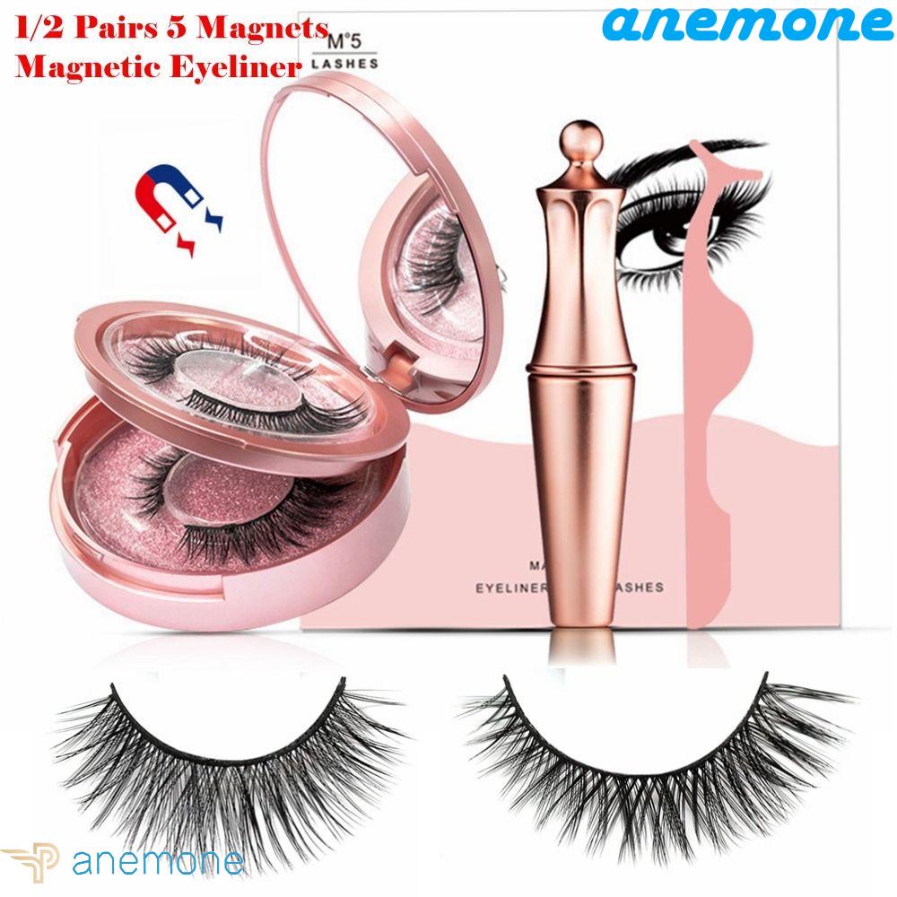 ANEMONE Bộ Lông Mi Giả Từ Tính 3D + Bút Kẻ Mắt Dạng Lỏng + 5 Lông Mi Giả Thời Trang Chống Nước