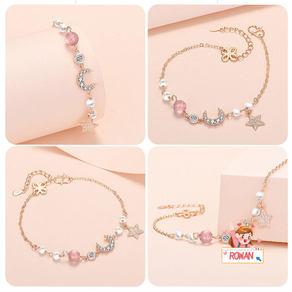 ROWANS Charms Vòng Tay Xỏ Hạt Pha Lê Nhiều Màu Sắc Dễ Thương Dùng Làm Quà