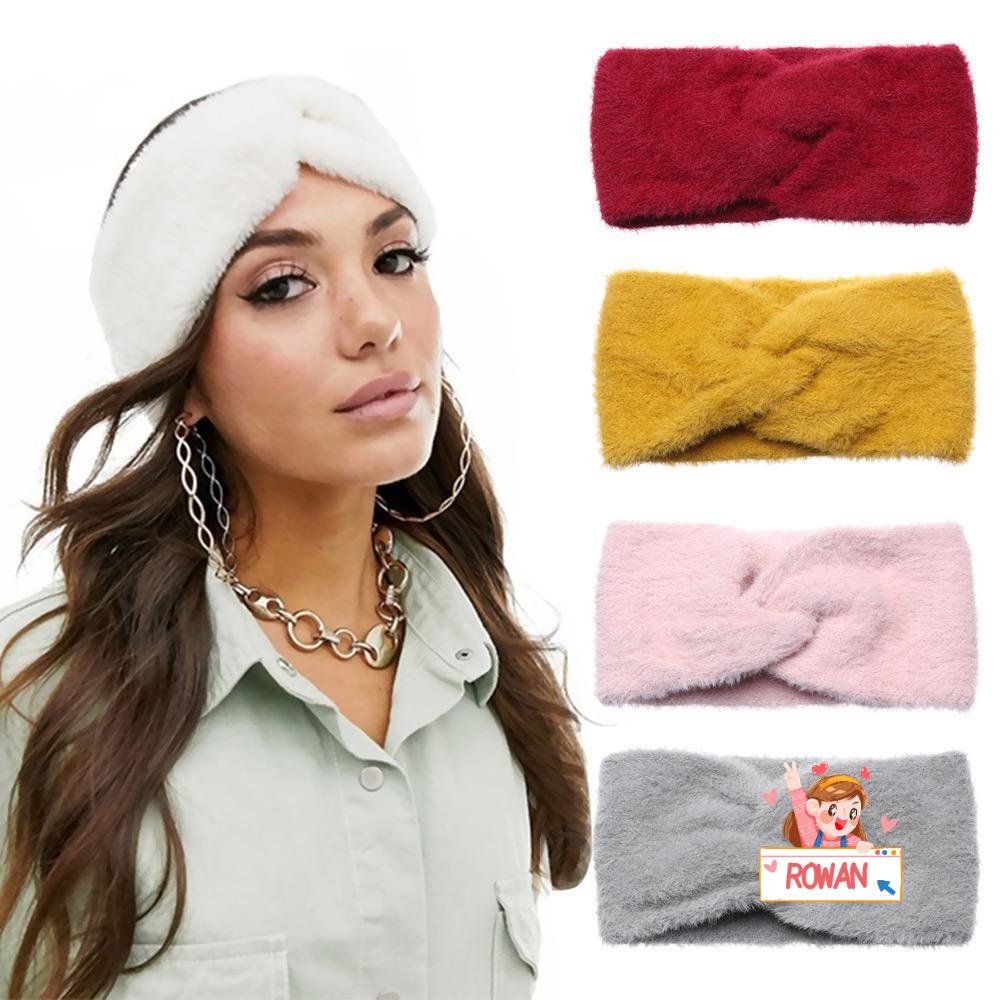 ROWANS Băng Đô Dệt Kim Vải Cashmere Mềm Co Giãn Thời Trang Mùa Đông