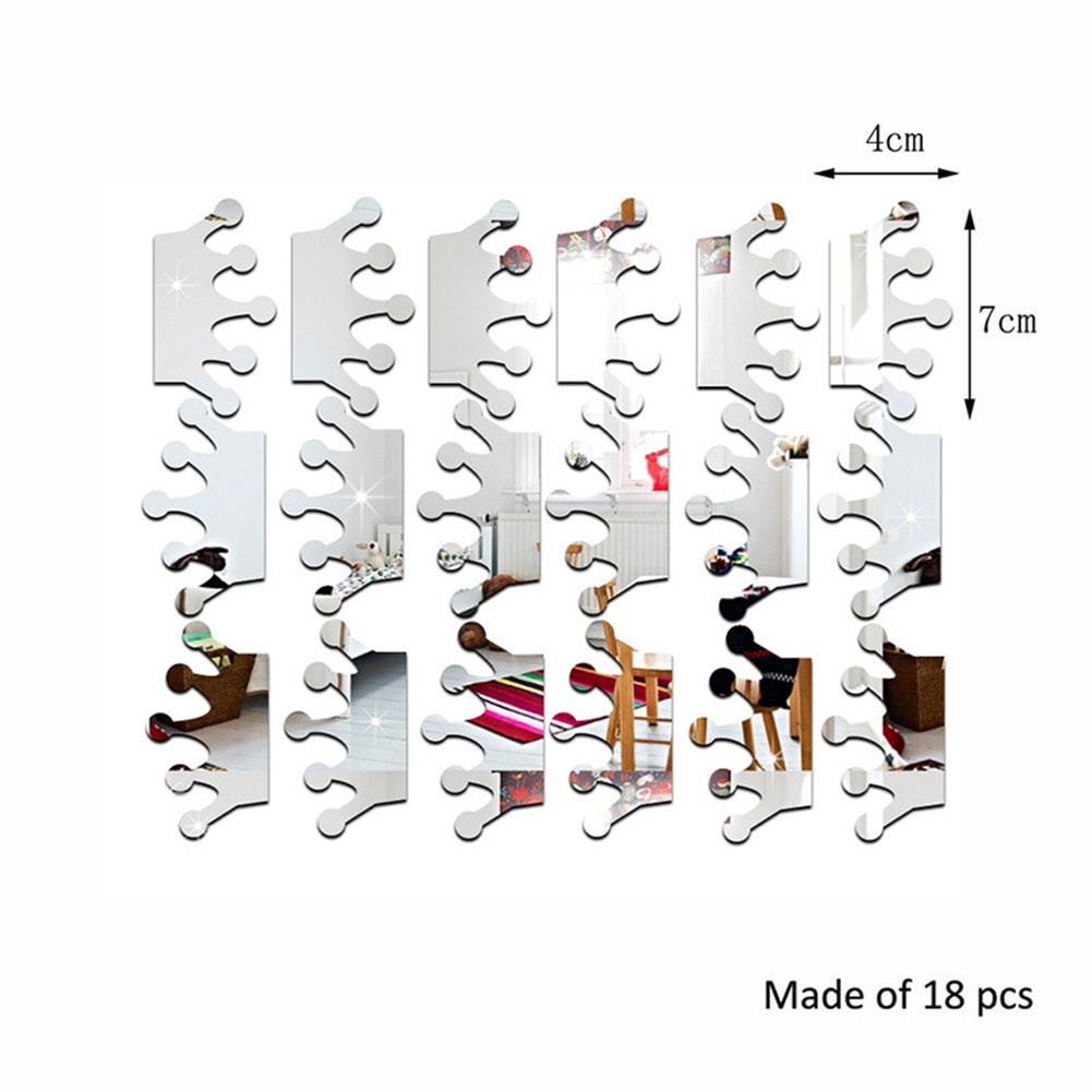 Bộ 18 Miếng Dán Tường Bằng Acrylic Tráng Gương Hình Đám Đông Độc Đáo Trang Trí Nhà Cửa / Khách Sạn