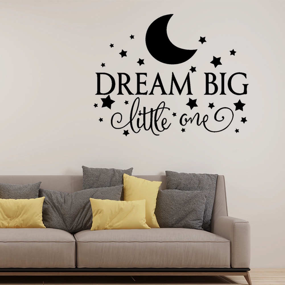 (Bất Ngờ) Hình Dán Tường Ngôi Sao Mặt Trăng Lớn Nhỏ Nhắn Trang Trí Phòng Trẻ Em
