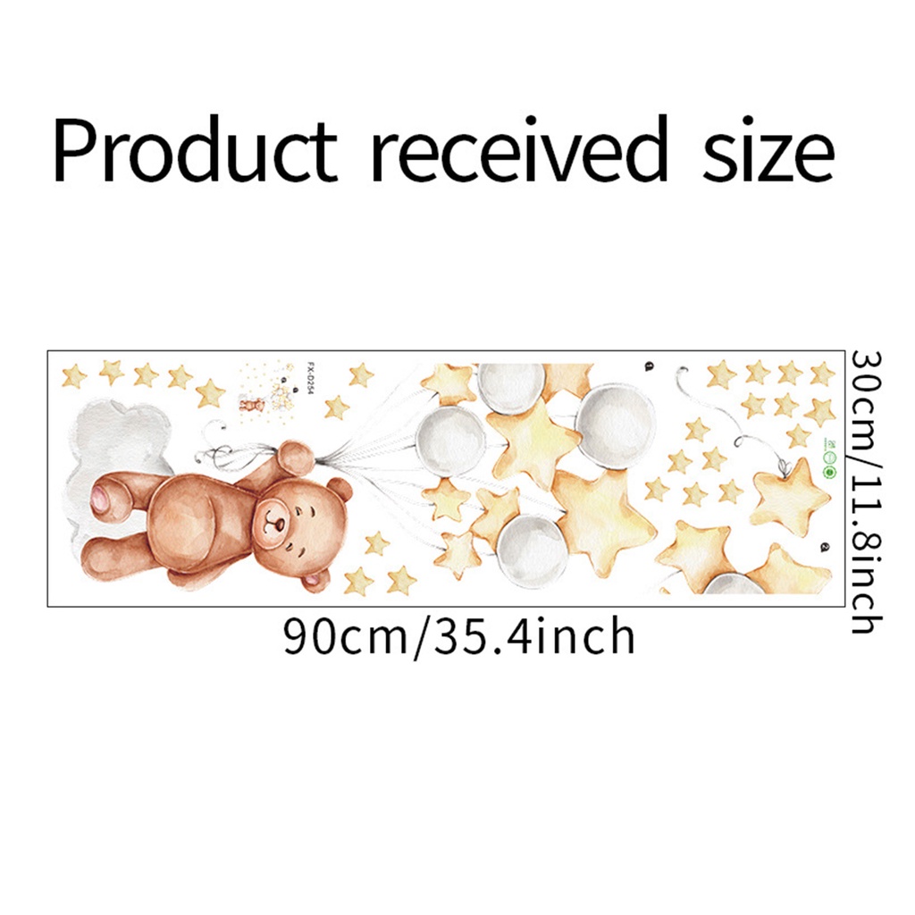 Đề Can Dán Tường Tự Dính Hình Gấu Dễ Thương Bằng PVC Có Thể Tháo Gỡ Trang Trí Nhà Cửa