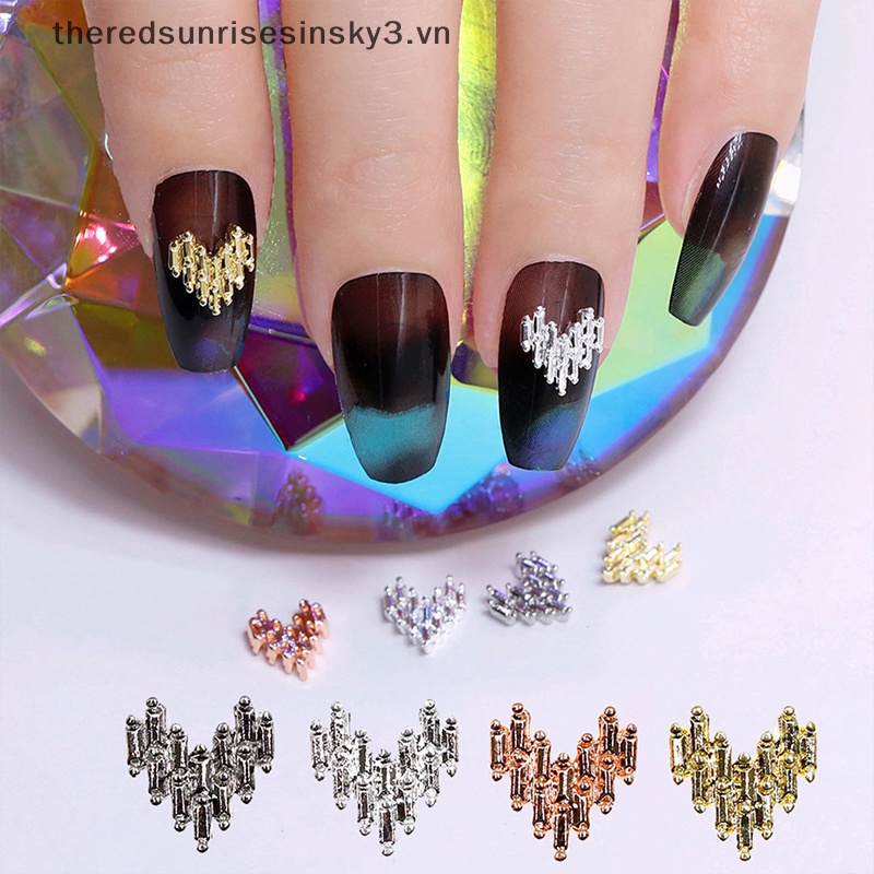 Set 10 Hạt Cườm Hợp Kim 3D Lấp Lánh Trang Trí Móng Nghệ Thuật DIY Thời Trang