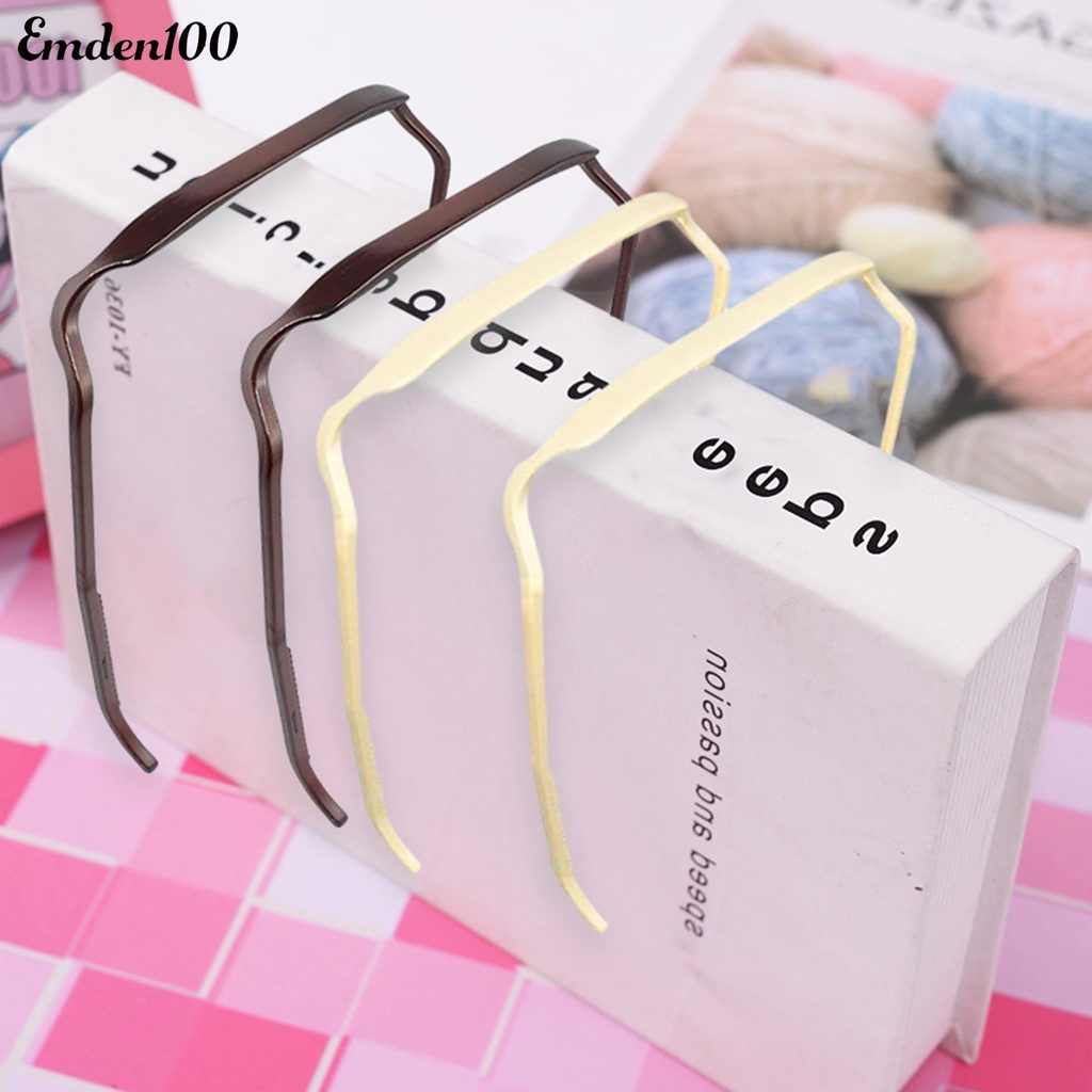 Bộ 2 Băng Đô Cài Tóc Hình Vuông Màu Trơn Không Làm Tổn Thương Tai Chắc Chắn Cố Định Thời Trang