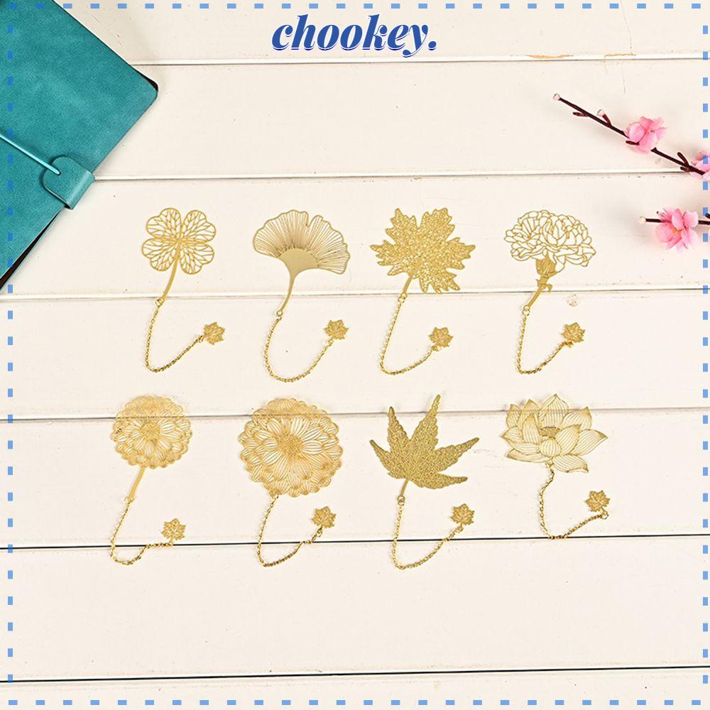 CHOOKEY Bookmark Handmade Hình Chiếc Lá Bằng Kim Loại Với Dây Xích Cho Người Lớn Và Trẻ Em