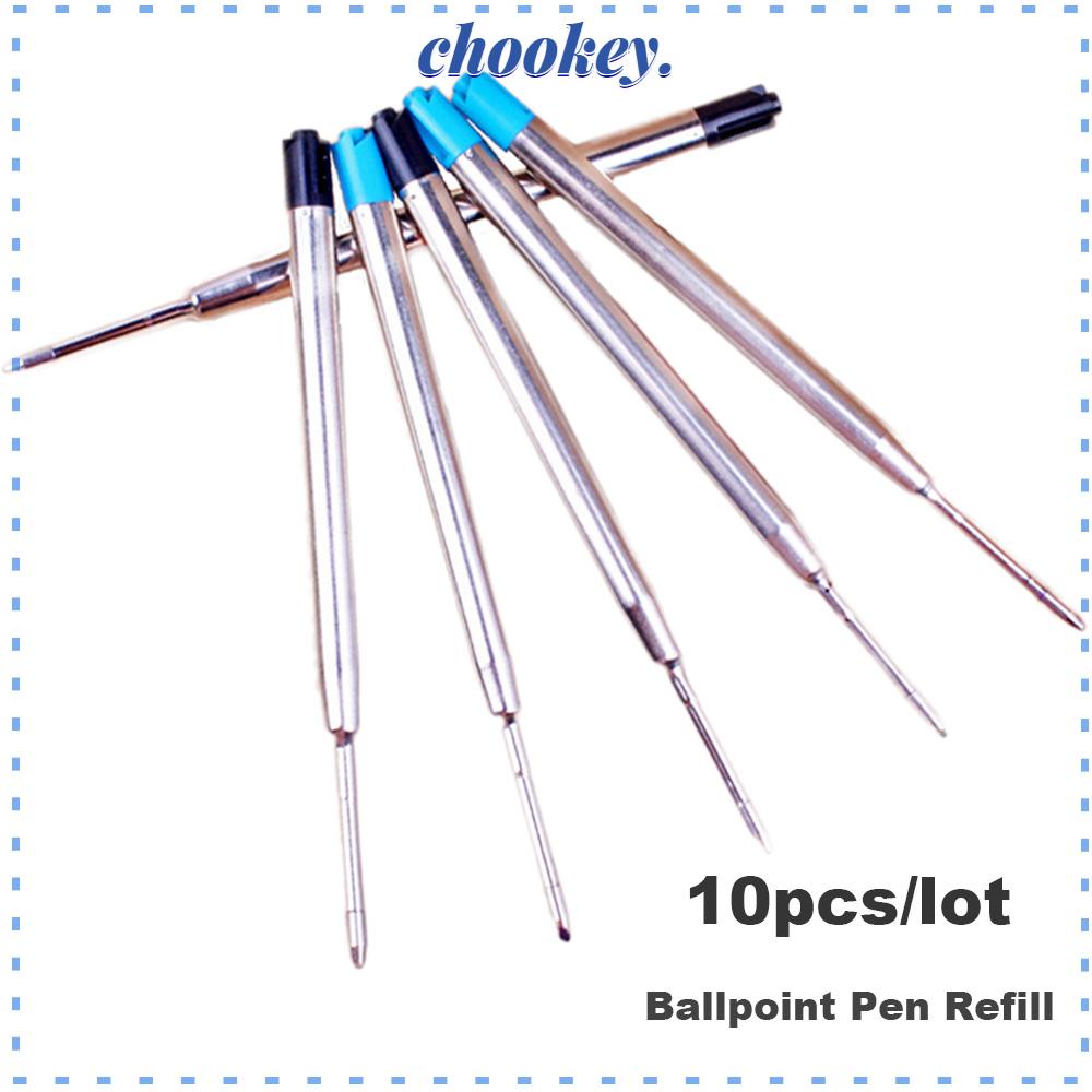 CHOOKEY Set 10 Ruột Bút Bi 0.5mm Thay Thế Mực Xanh / Đen