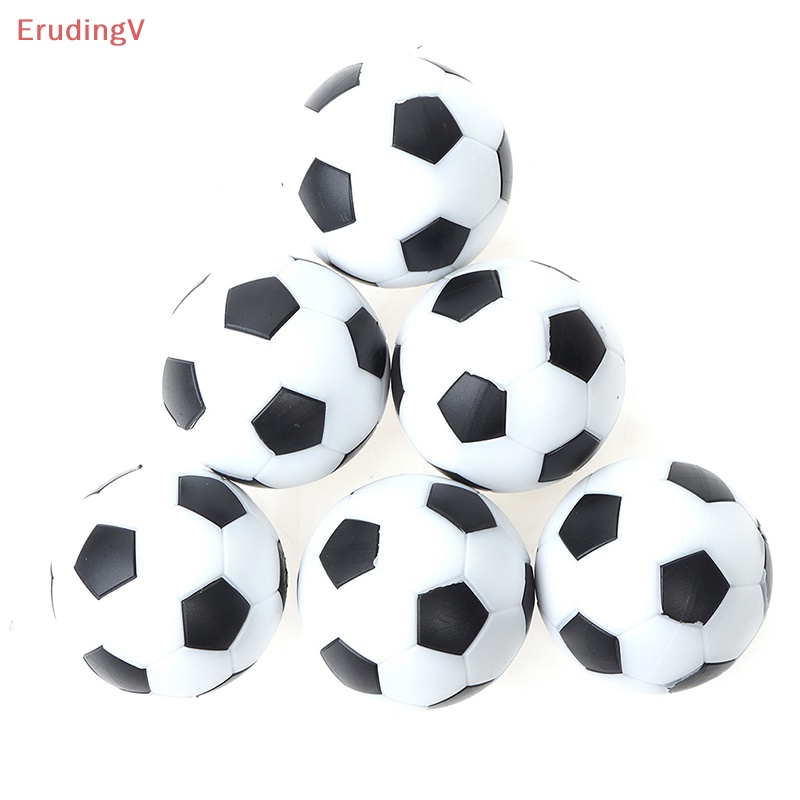 Set 6 Quả Bóng Đá Bằng Nhựa Mini Màu Trắng Đen 32mm
