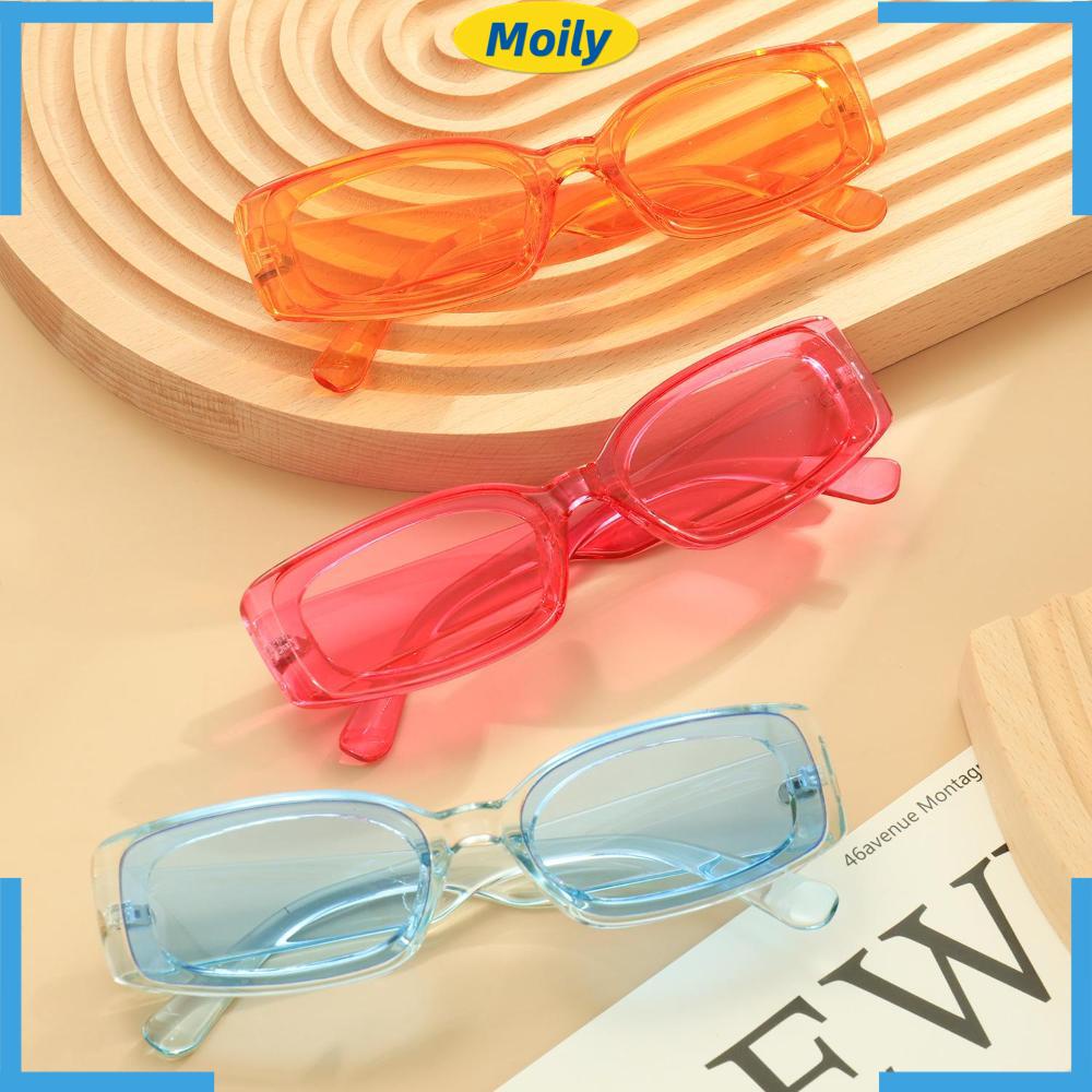 MOILYVN Kính Mát Hình Chữ Nhật Chống Tia UV400 Thập Niên 90
