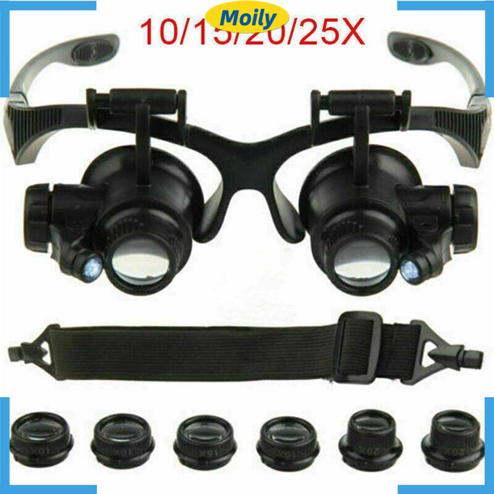 MOILYVN Kính Lúp Đeo Đầu Sửa Chữa Đồng Hồ Chuyên Dụng