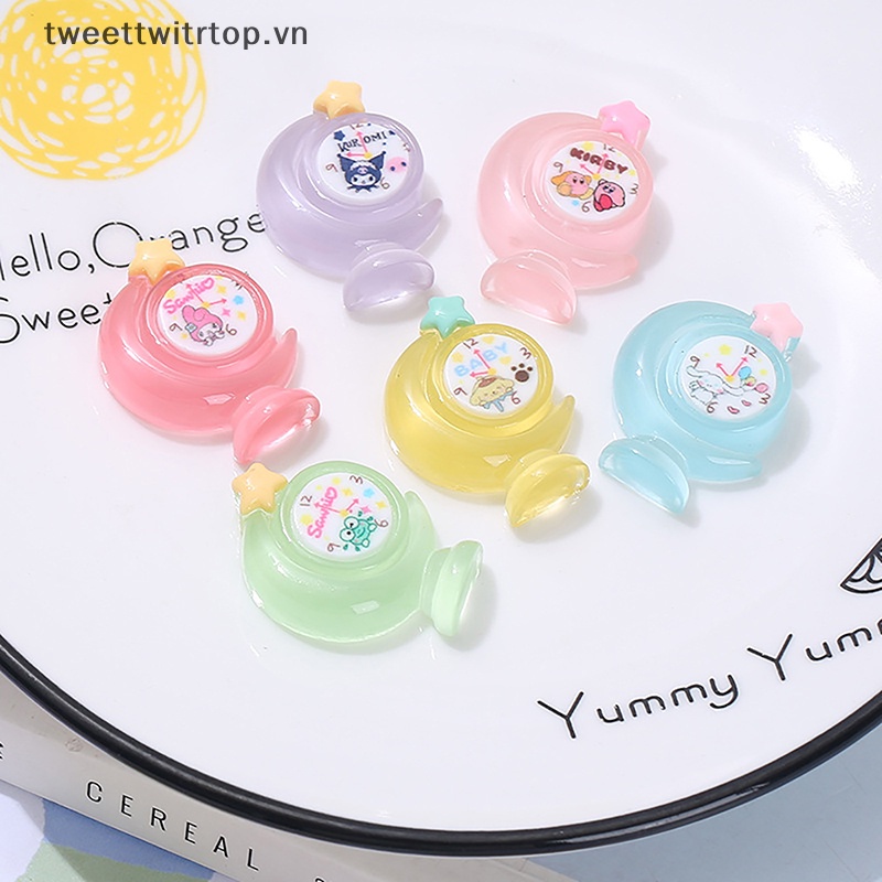 Set 5 Đồng Hồ Báo Thức Mini Dạ Quang Dùng Để Trang Trí Nhà Búp Bê DIY