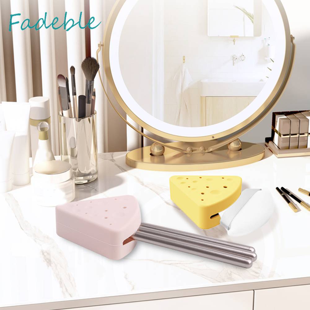 Hộp Đựng Mút Trang Điểm Silicone Hình Tam Giác Tiện Lợi Cho Đi Du Lịch