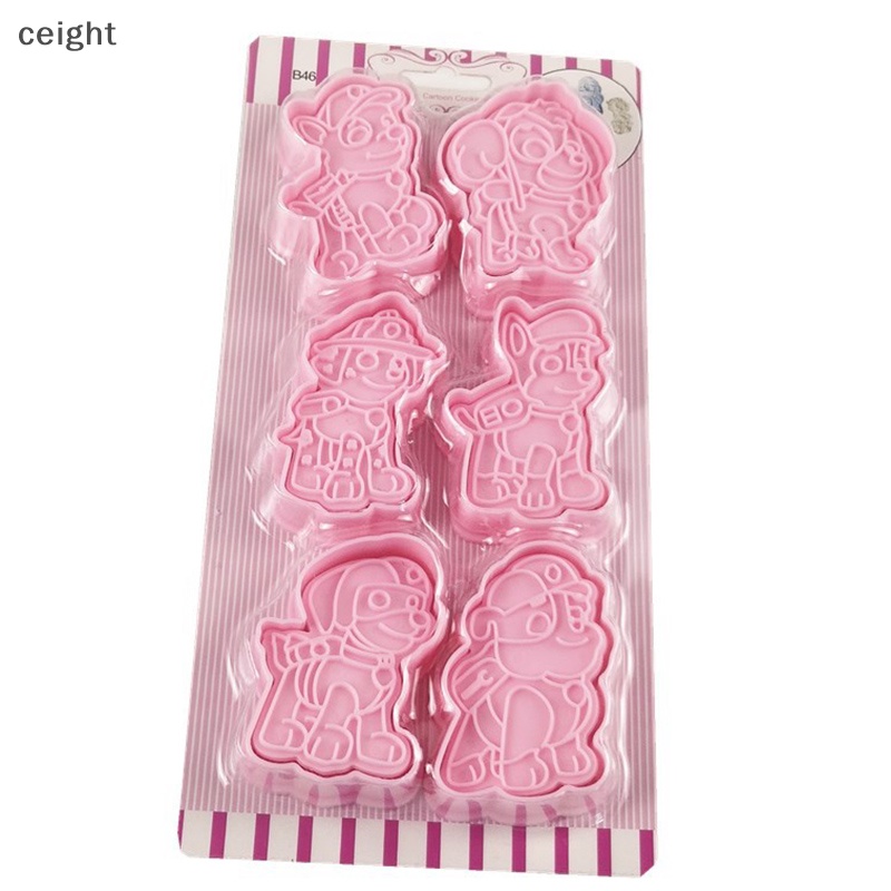 Bộ 6 Khuôn Cắt Bánh Quy Hình Chú Chó Hoạt Hình 3D DIY