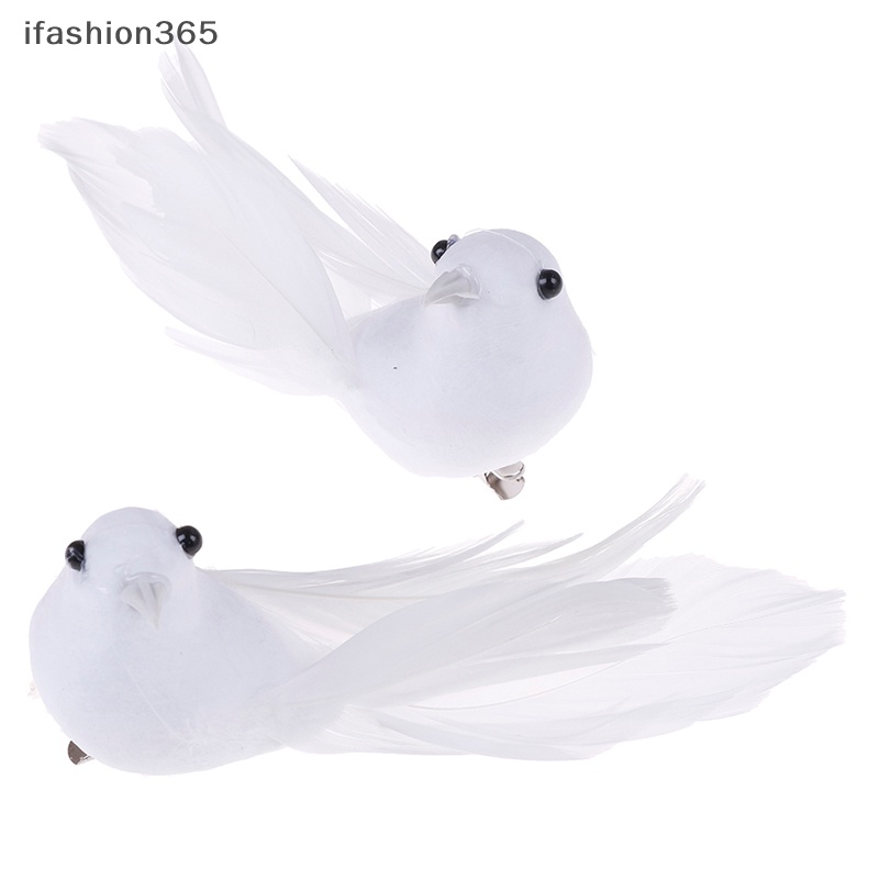 Set 2 Chú Chim Nhân Tạo Gắn Lông Vũ Trang Trí Thời Trang ifashion365