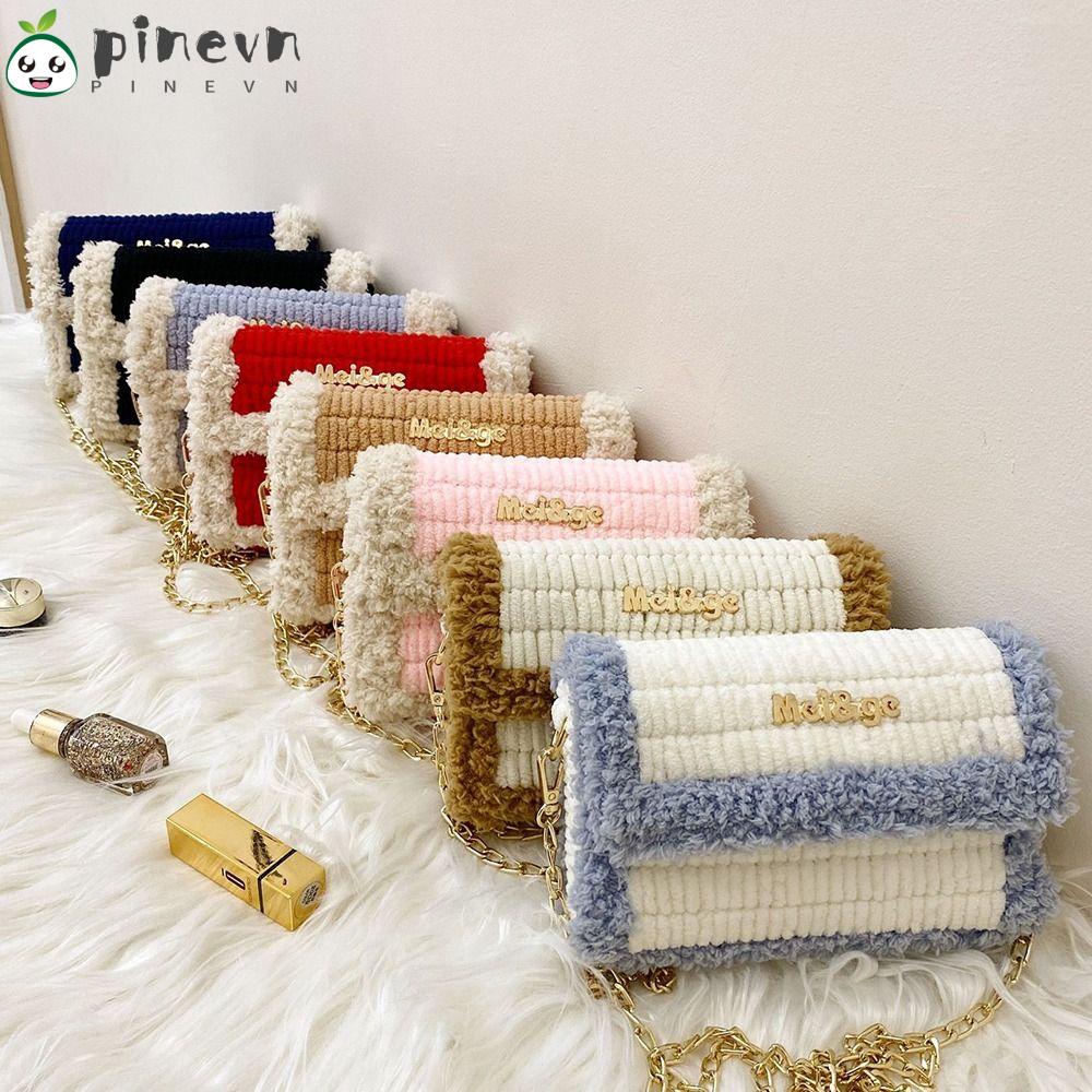 PINEVN Túi Xách Đeo Vai Dệt Tay Diy Dễ Thương Xinh Xắn